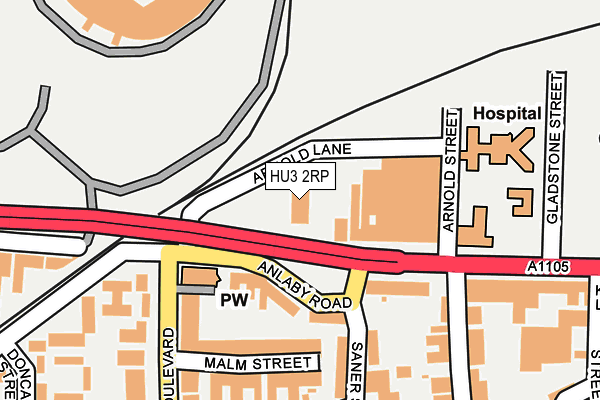 HU3 2RP map - OS OpenMap – Local (Ordnance Survey)