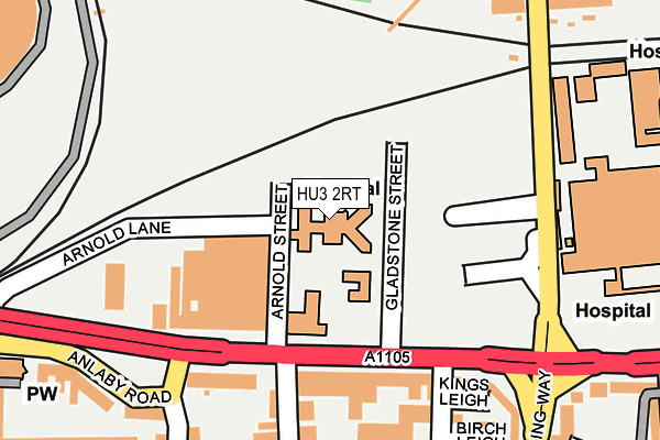 HU3 2RT map - OS OpenMap – Local (Ordnance Survey)