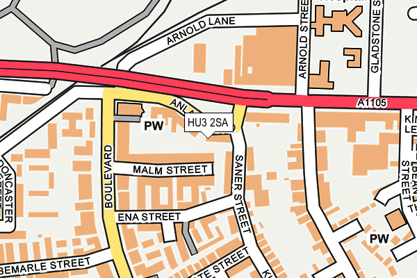 HU3 2SA map - OS OpenMap – Local (Ordnance Survey)