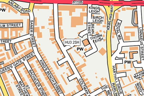 HU3 2SH map - OS OpenMap – Local (Ordnance Survey)