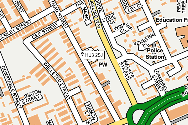 HU3 2SJ map - OS OpenMap – Local (Ordnance Survey)