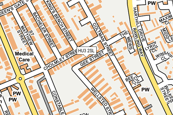 HU3 2SL map - OS OpenMap – Local (Ordnance Survey)