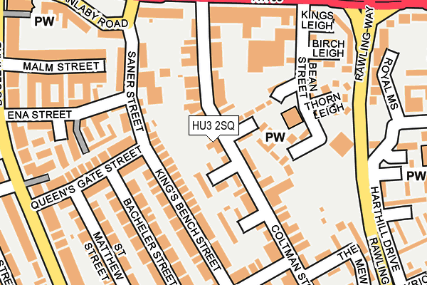 HU3 2SQ map - OS OpenMap – Local (Ordnance Survey)
