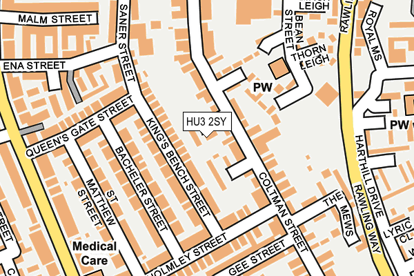 HU3 2SY map - OS OpenMap – Local (Ordnance Survey)