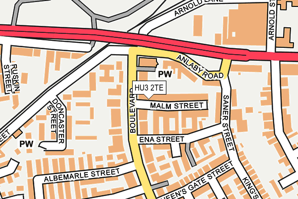 HU3 2TE map - OS OpenMap – Local (Ordnance Survey)