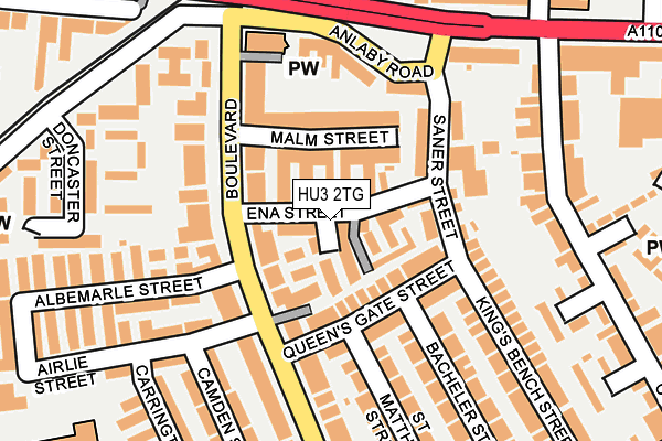 HU3 2TG map - OS OpenMap – Local (Ordnance Survey)