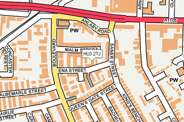 HU3 2TJ map - OS OpenMap – Local (Ordnance Survey)