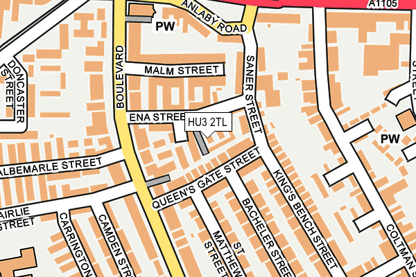 HU3 2TL map - OS OpenMap – Local (Ordnance Survey)