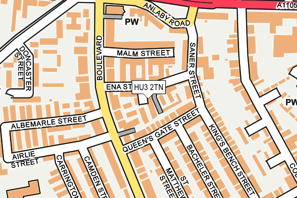 HU3 2TN map - OS OpenMap – Local (Ordnance Survey)