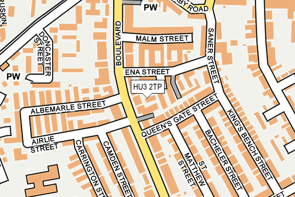 HU3 2TP map - OS OpenMap – Local (Ordnance Survey)