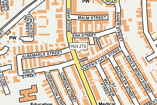 HU3 2TS map - OS OpenMap – Local (Ordnance Survey)