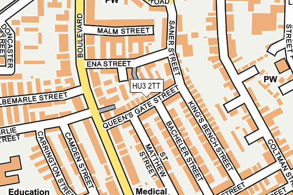 HU3 2TT map - OS OpenMap – Local (Ordnance Survey)