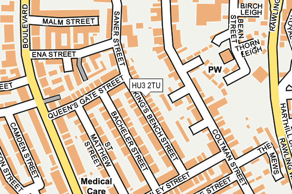 HU3 2TU map - OS OpenMap – Local (Ordnance Survey)