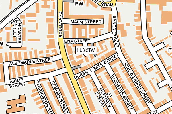 HU3 2TW map - OS OpenMap – Local (Ordnance Survey)