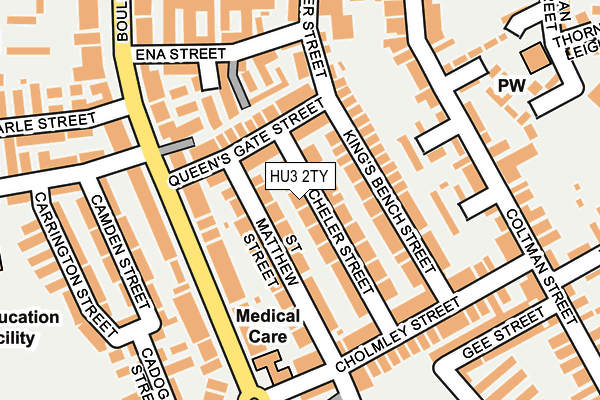 HU3 2TY map - OS OpenMap – Local (Ordnance Survey)
