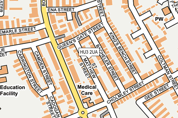 HU3 2UA map - OS OpenMap – Local (Ordnance Survey)