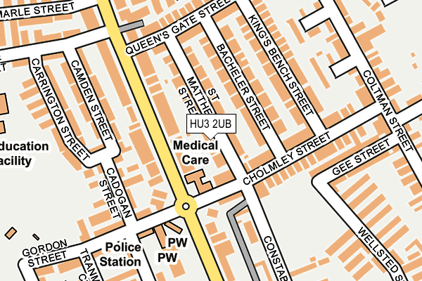 HU3 2UB map - OS OpenMap – Local (Ordnance Survey)