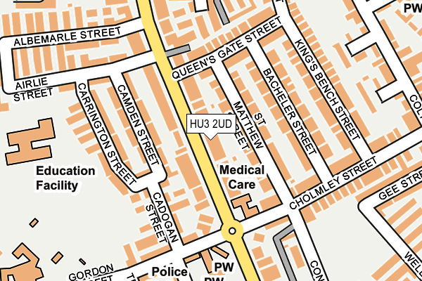 HU3 2UD map - OS OpenMap – Local (Ordnance Survey)