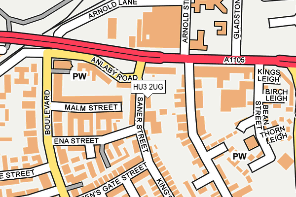 HU3 2UG map - OS OpenMap – Local (Ordnance Survey)