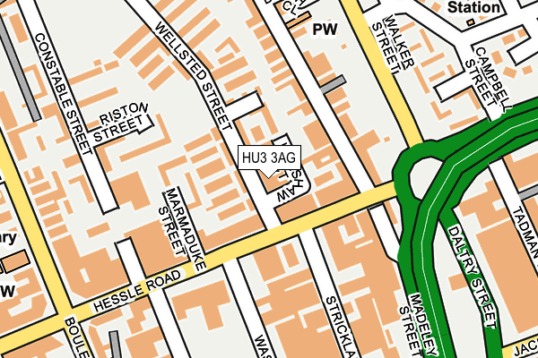 HU3 3AG map - OS OpenMap – Local (Ordnance Survey)