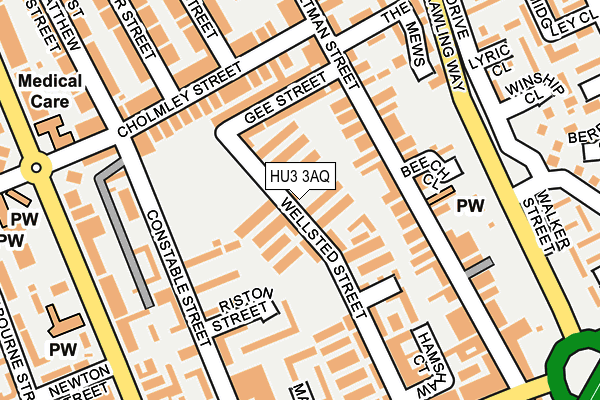 HU3 3AQ map - OS OpenMap – Local (Ordnance Survey)