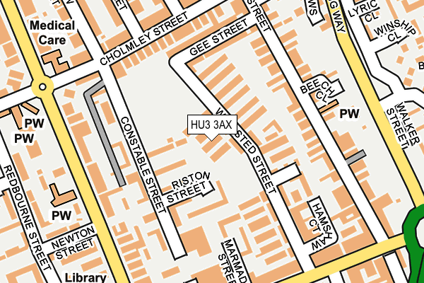 HU3 3AX map - OS OpenMap – Local (Ordnance Survey)