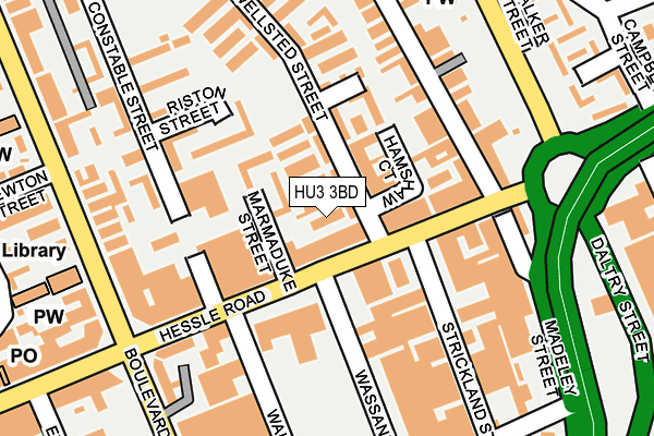 HU3 3BD map - OS OpenMap – Local (Ordnance Survey)