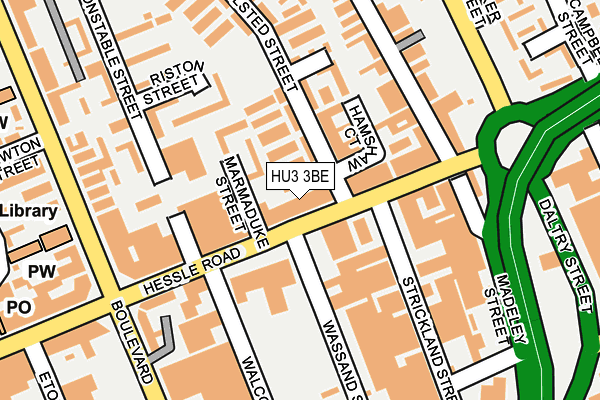 HU3 3BE map - OS OpenMap – Local (Ordnance Survey)