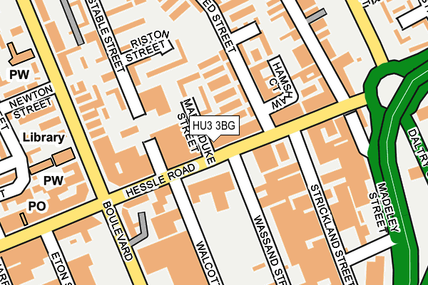 HU3 3BG map - OS OpenMap – Local (Ordnance Survey)