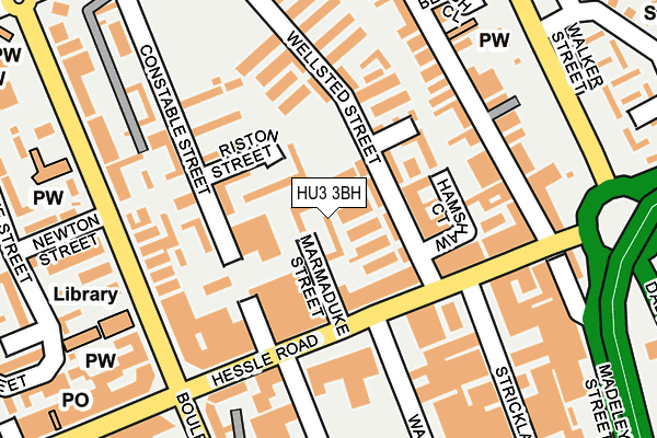 HU3 3BH map - OS OpenMap – Local (Ordnance Survey)