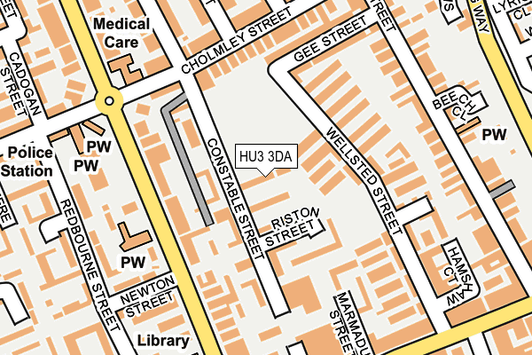 HU3 3DA map - OS OpenMap – Local (Ordnance Survey)