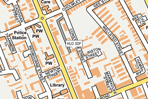 HU3 3DF map - OS OpenMap – Local (Ordnance Survey)