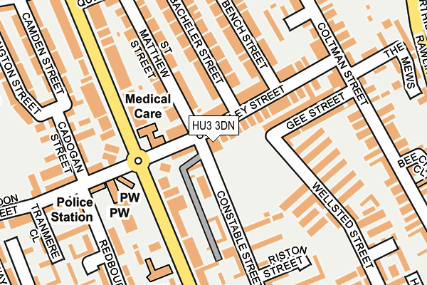 HU3 3DN map - OS OpenMap – Local (Ordnance Survey)