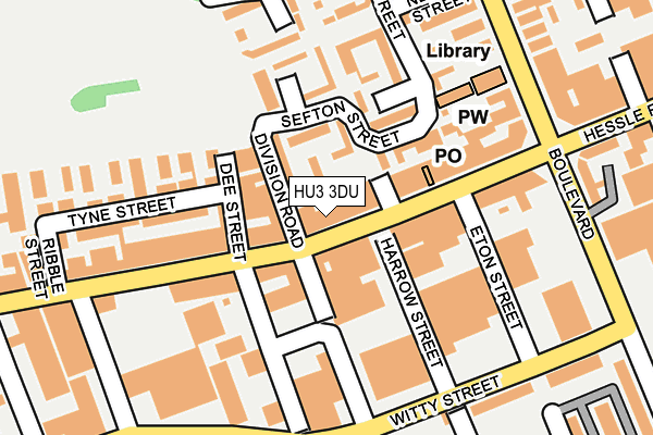 HU3 3DU map - OS OpenMap – Local (Ordnance Survey)