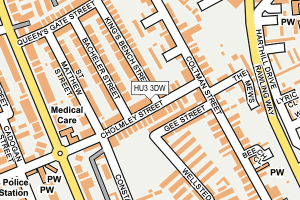 HU3 3DW map - OS OpenMap – Local (Ordnance Survey)