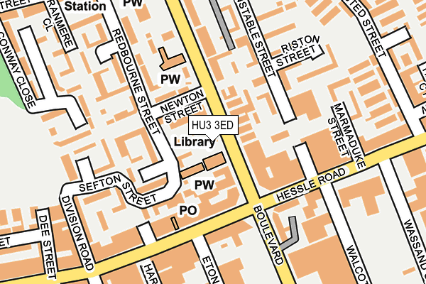 HU3 3ED map - OS OpenMap – Local (Ordnance Survey)