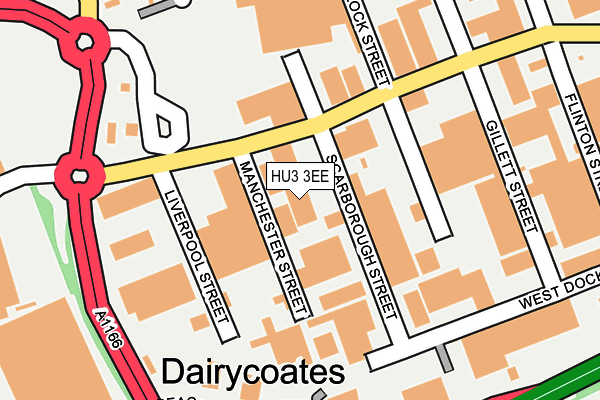 HU3 3EE map - OS OpenMap – Local (Ordnance Survey)