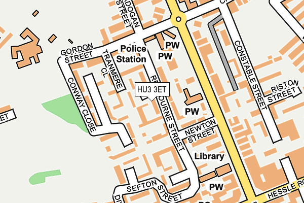 HU3 3ET map - OS OpenMap – Local (Ordnance Survey)