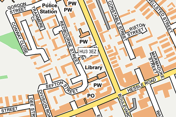 HU3 3EZ map - OS OpenMap – Local (Ordnance Survey)