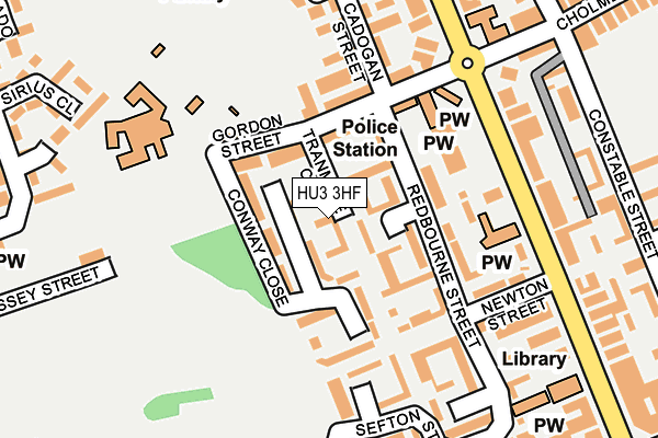 HU3 3HF map - OS OpenMap – Local (Ordnance Survey)