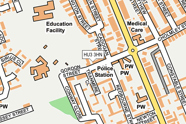 HU3 3HN map - OS OpenMap – Local (Ordnance Survey)