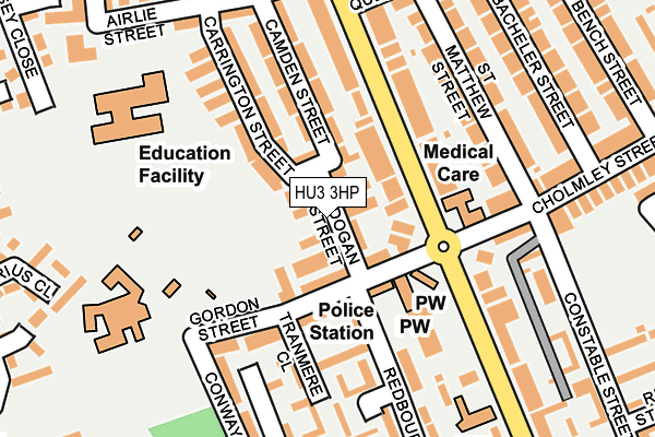 HU3 3HP map - OS OpenMap – Local (Ordnance Survey)