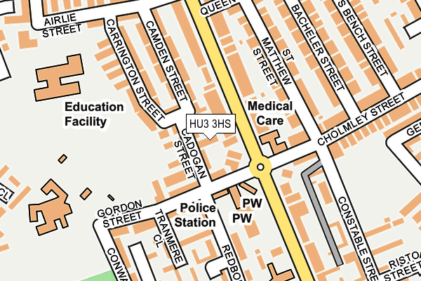 HU3 3HS map - OS OpenMap – Local (Ordnance Survey)