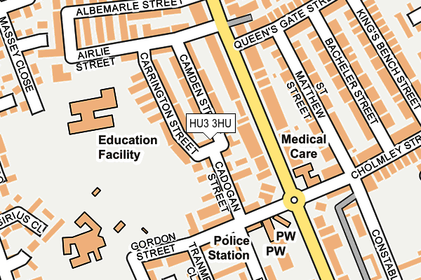 HU3 3HU map - OS OpenMap – Local (Ordnance Survey)