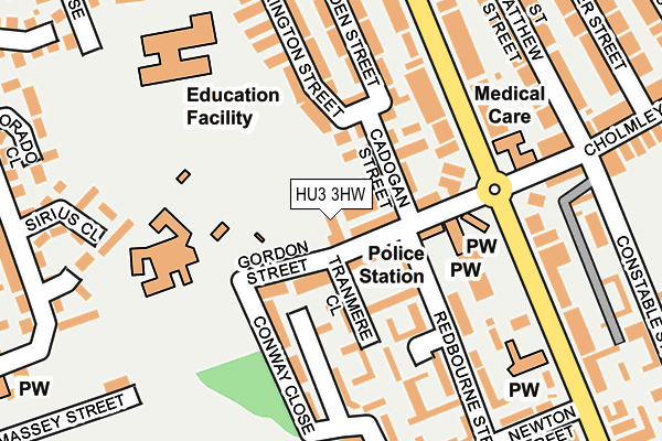 HU3 3HW map - OS OpenMap – Local (Ordnance Survey)