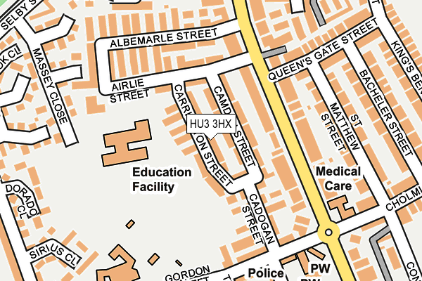 HU3 3HX map - OS OpenMap – Local (Ordnance Survey)