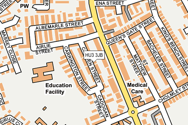 HU3 3JB map - OS OpenMap – Local (Ordnance Survey)