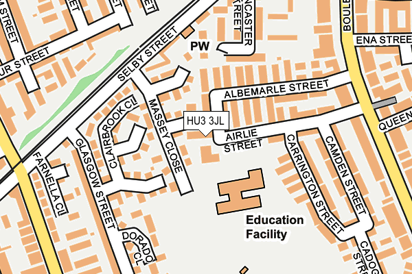 HU3 3JL map - OS OpenMap – Local (Ordnance Survey)