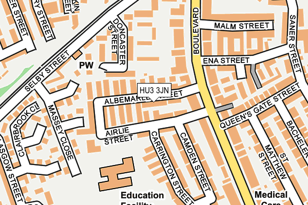 HU3 3JN map - OS OpenMap – Local (Ordnance Survey)