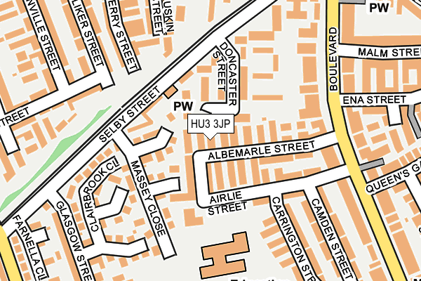 HU3 3JP map - OS OpenMap – Local (Ordnance Survey)
